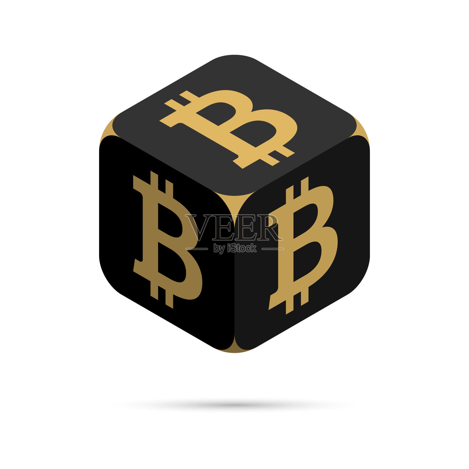 比特币黑色比特币立方体设计元素图片