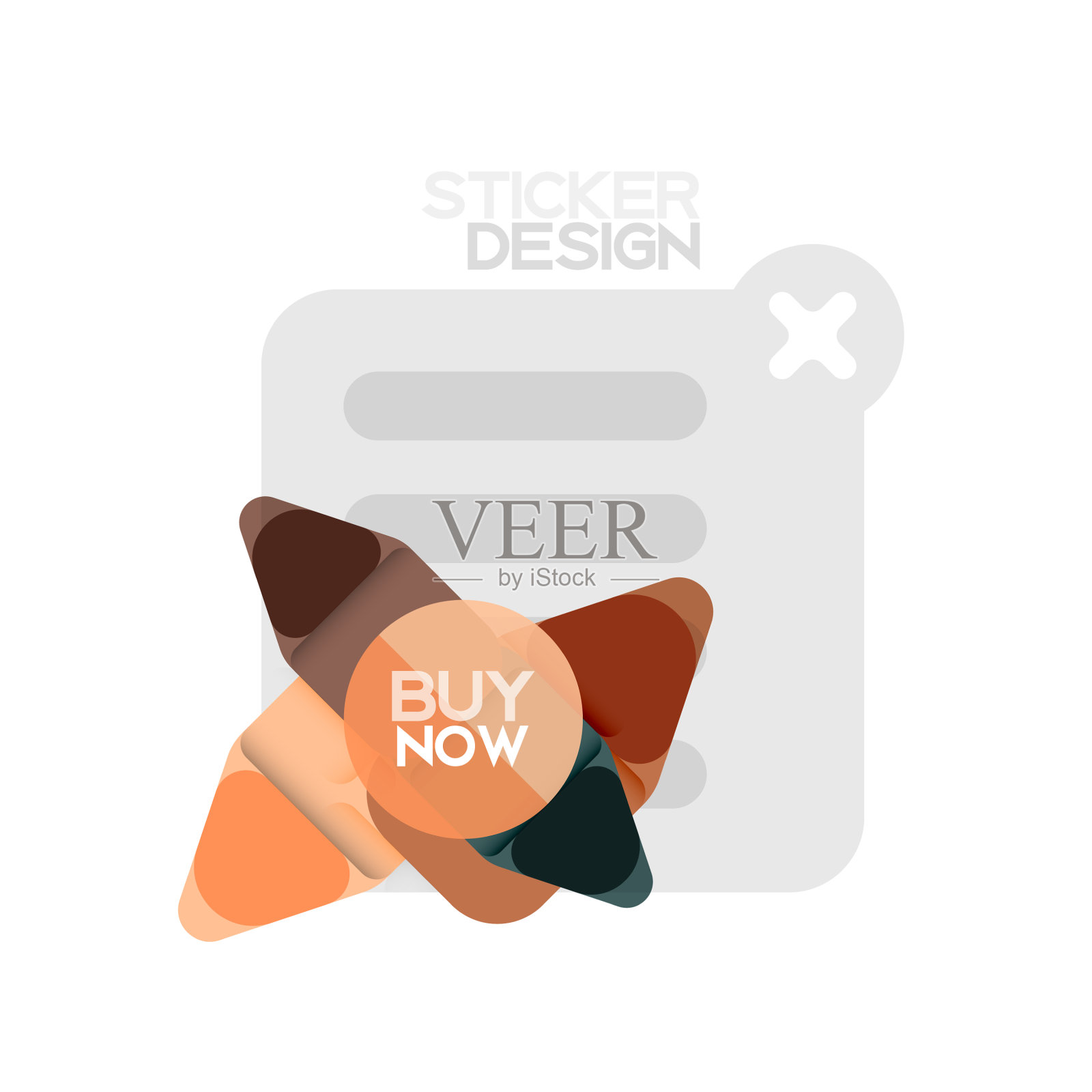 平面设计三角形箭头形状的几何贴纸设计元素图片