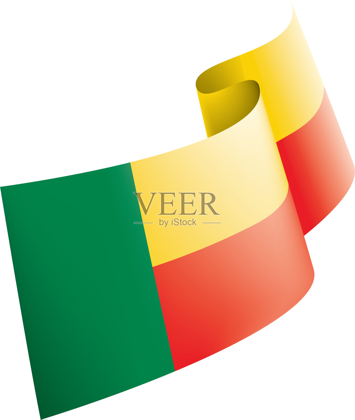 贝宁国旗上有白色设计元素图片