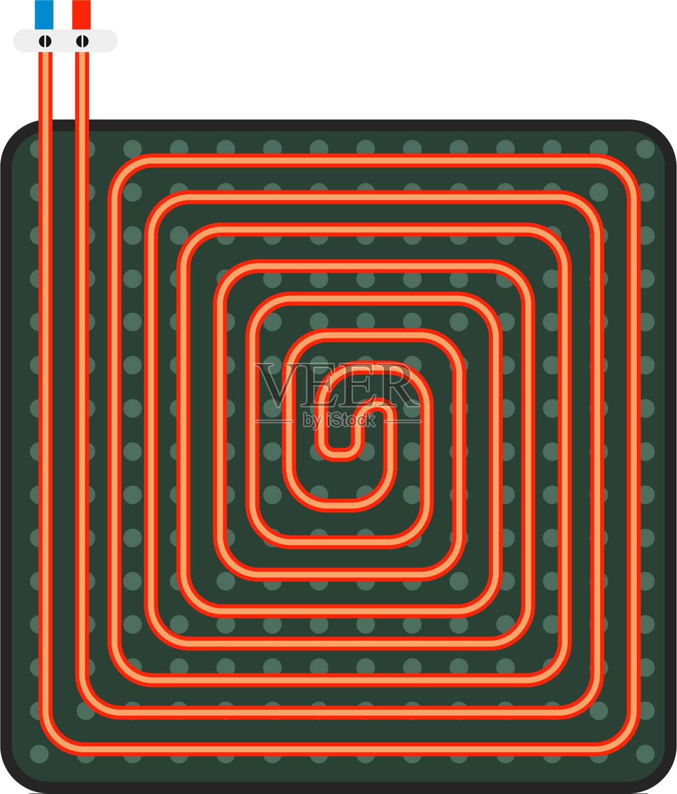 地板加热器方案图标平坦风格设计元素图片