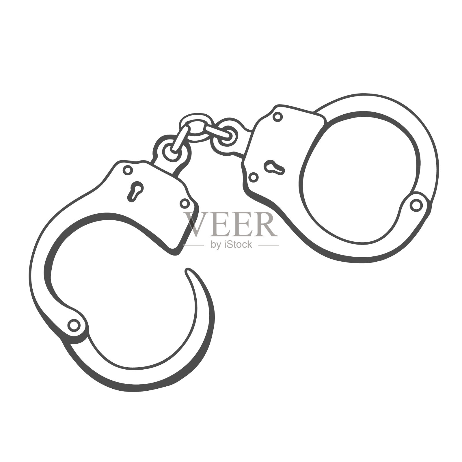 手铐手绘设计元素图片