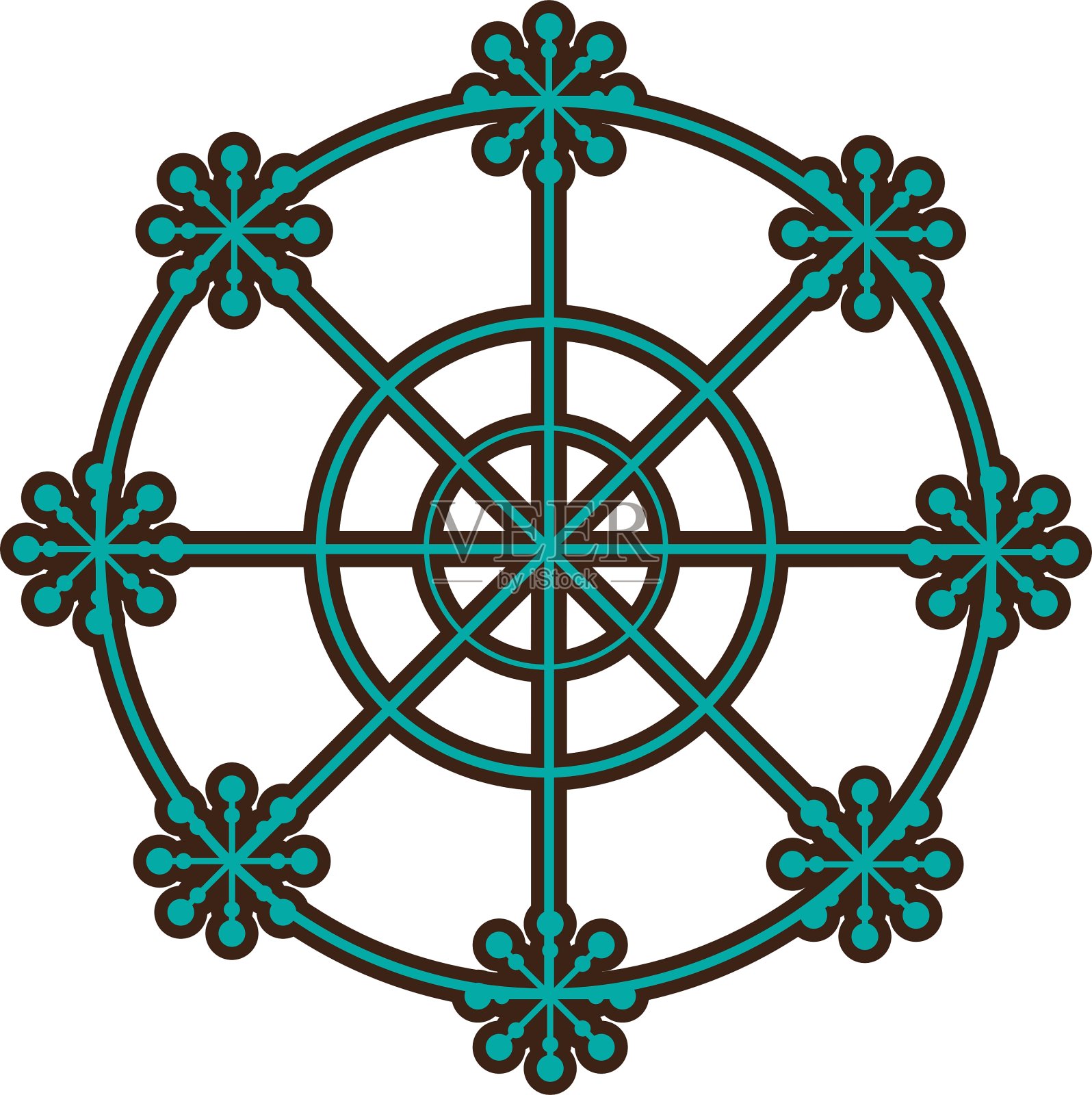 圣诞雪花孤立的标志设计元素图片