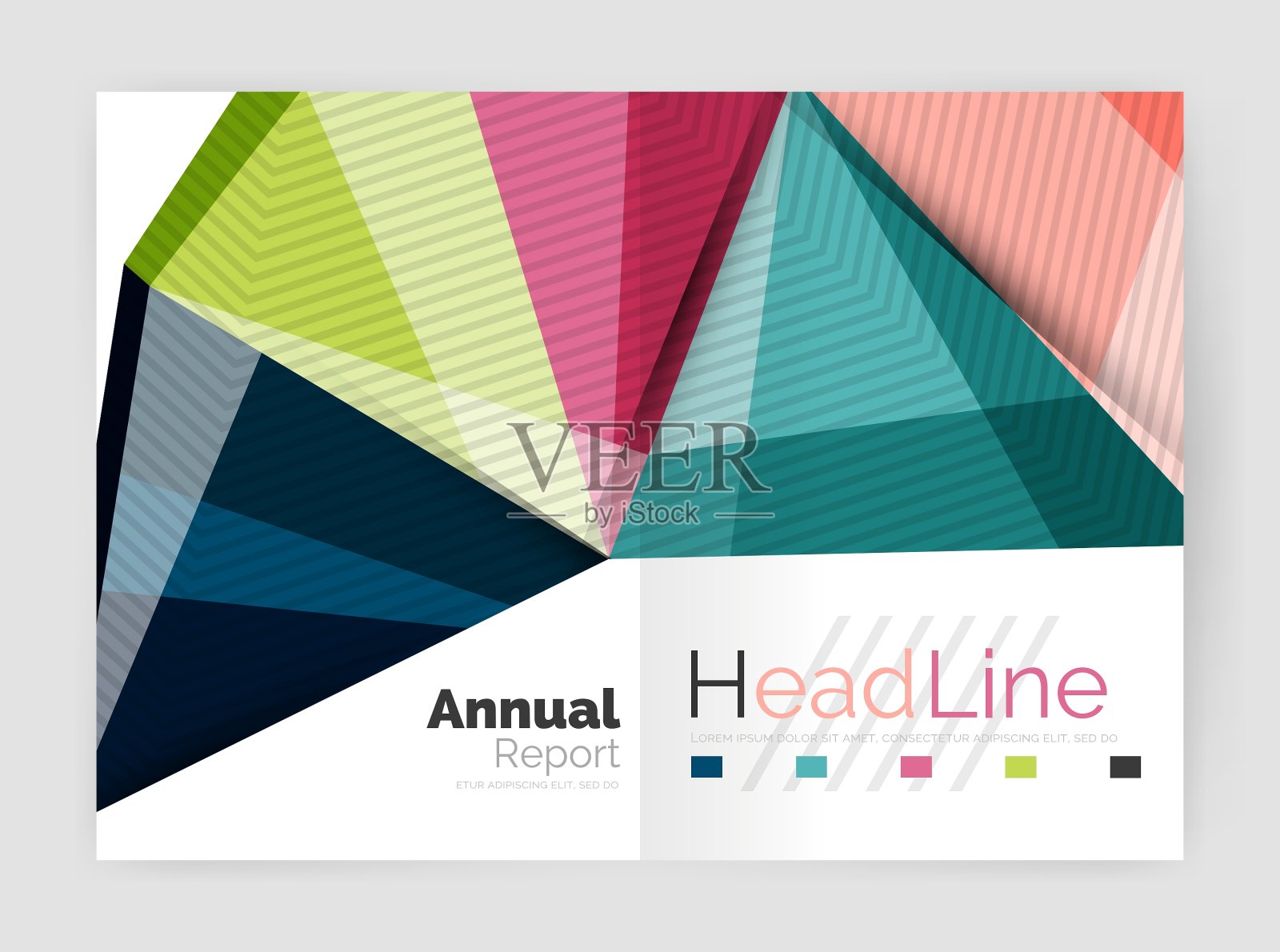 商业抽象几何财务报表设计模板素材