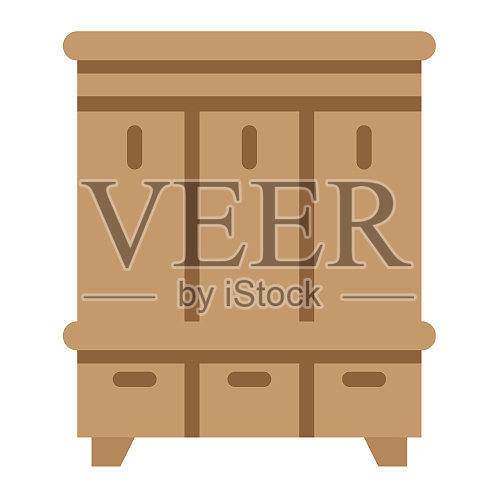 走廊壁橱平面图标家具和室内图标素材