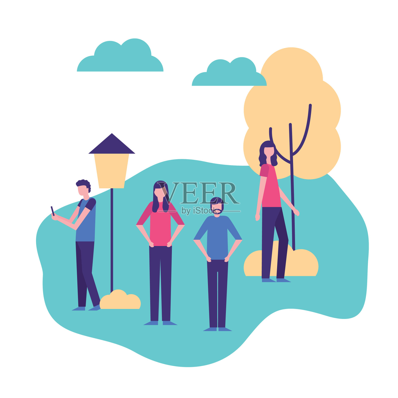 社区的人活动设计元素图片