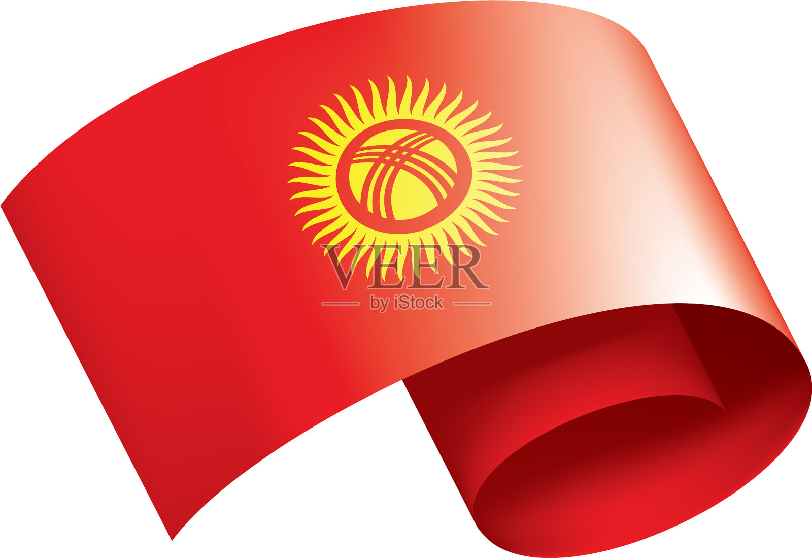 吉尔吉斯国旗上有白色设计元素图片