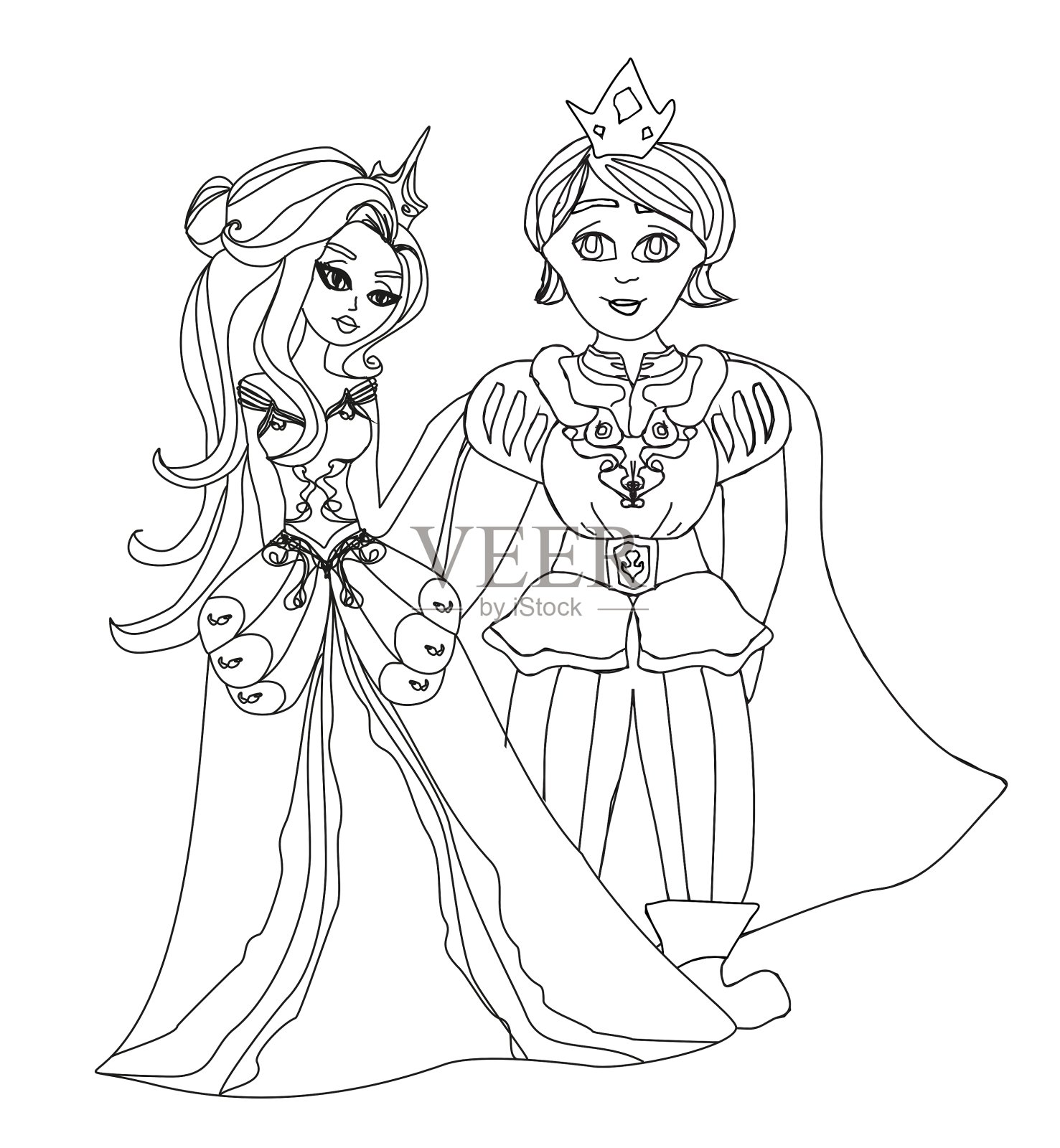 可爱的王子和公主设计元素图片