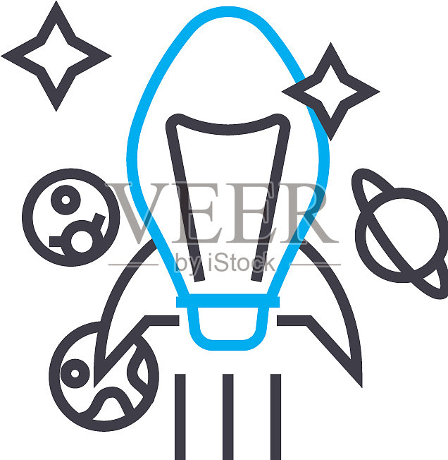 雄心勃勃的目标线性图标概念雄心勃勃的设计元素图片