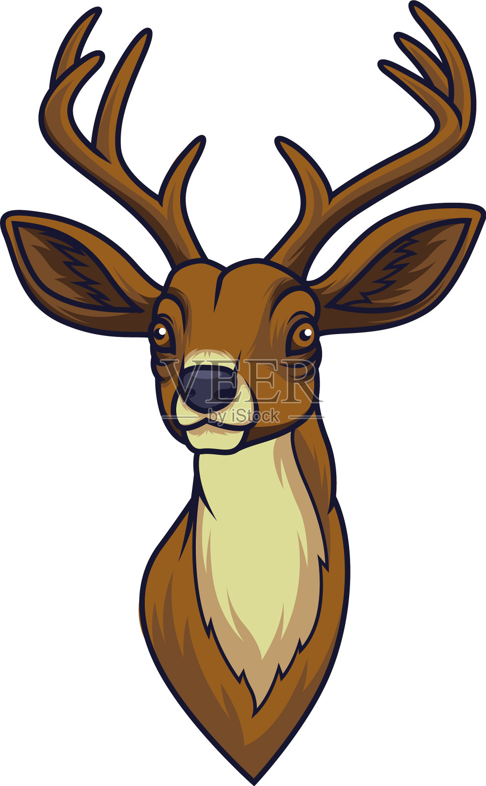 卡通鹿头吉祥物