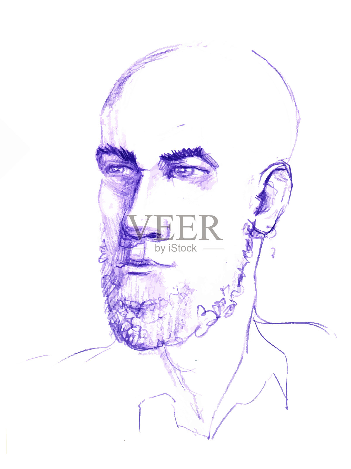 画的是人的脸和头设计元素图片