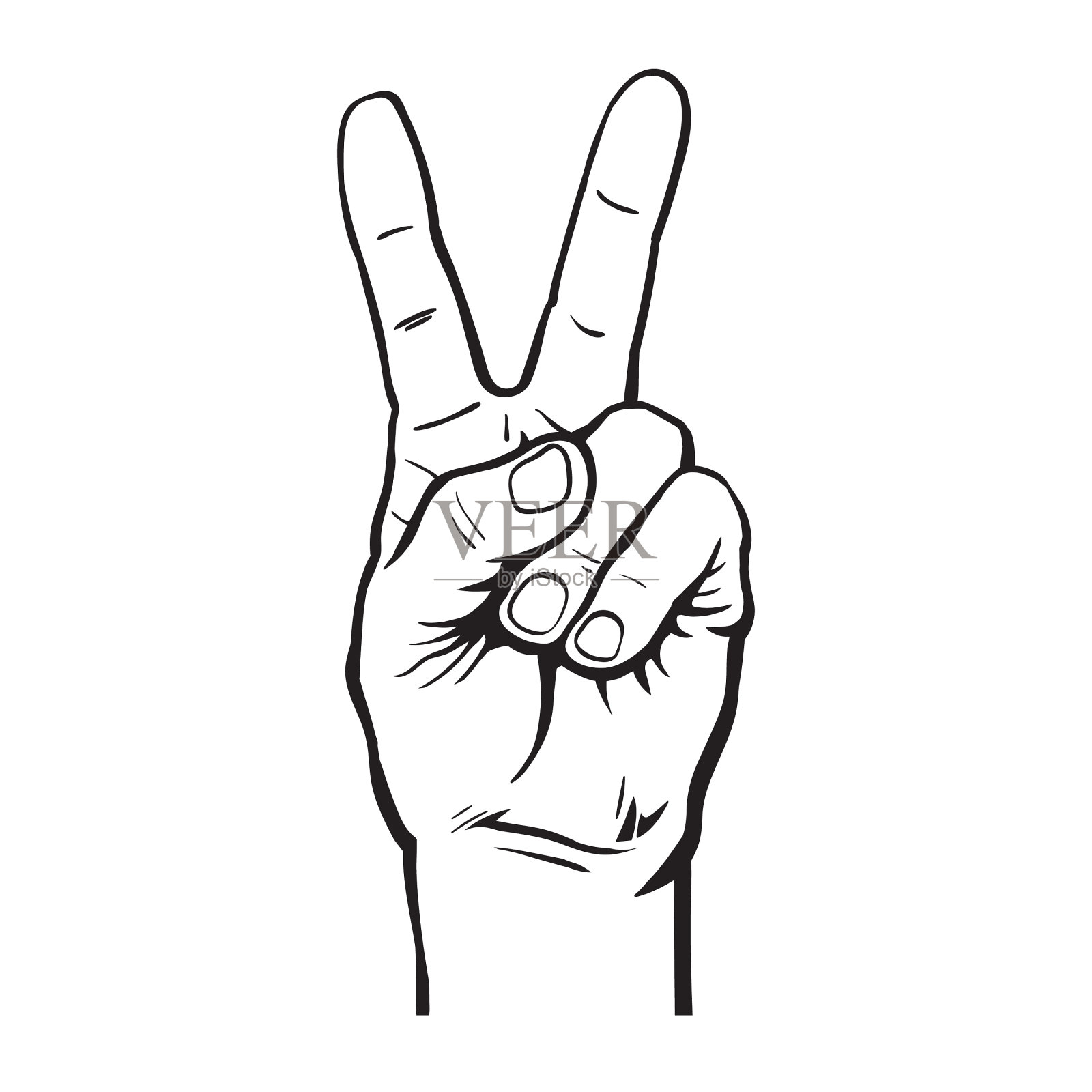 两根手指向上的手设计元素图片