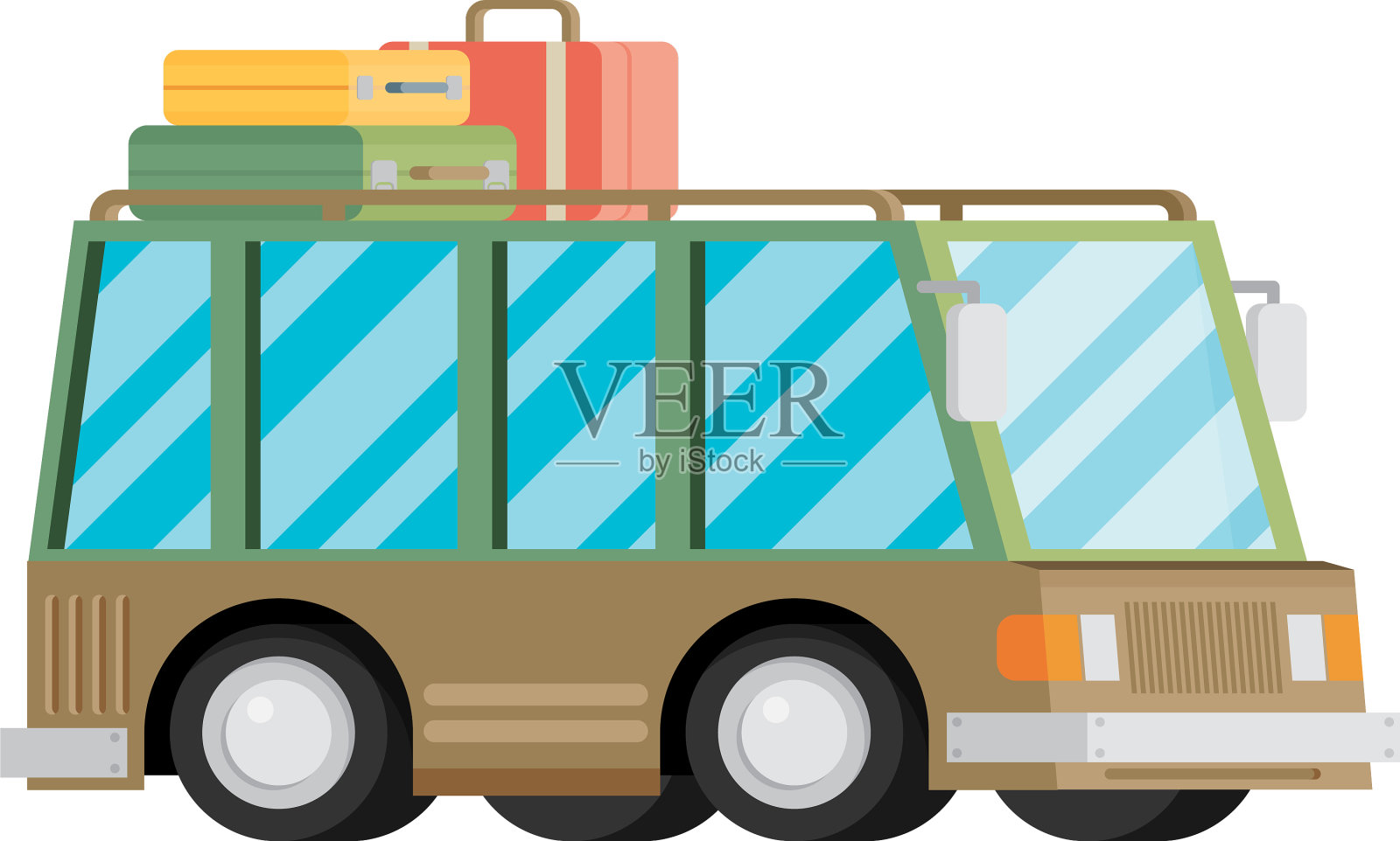 复古旅行车设计元素图片