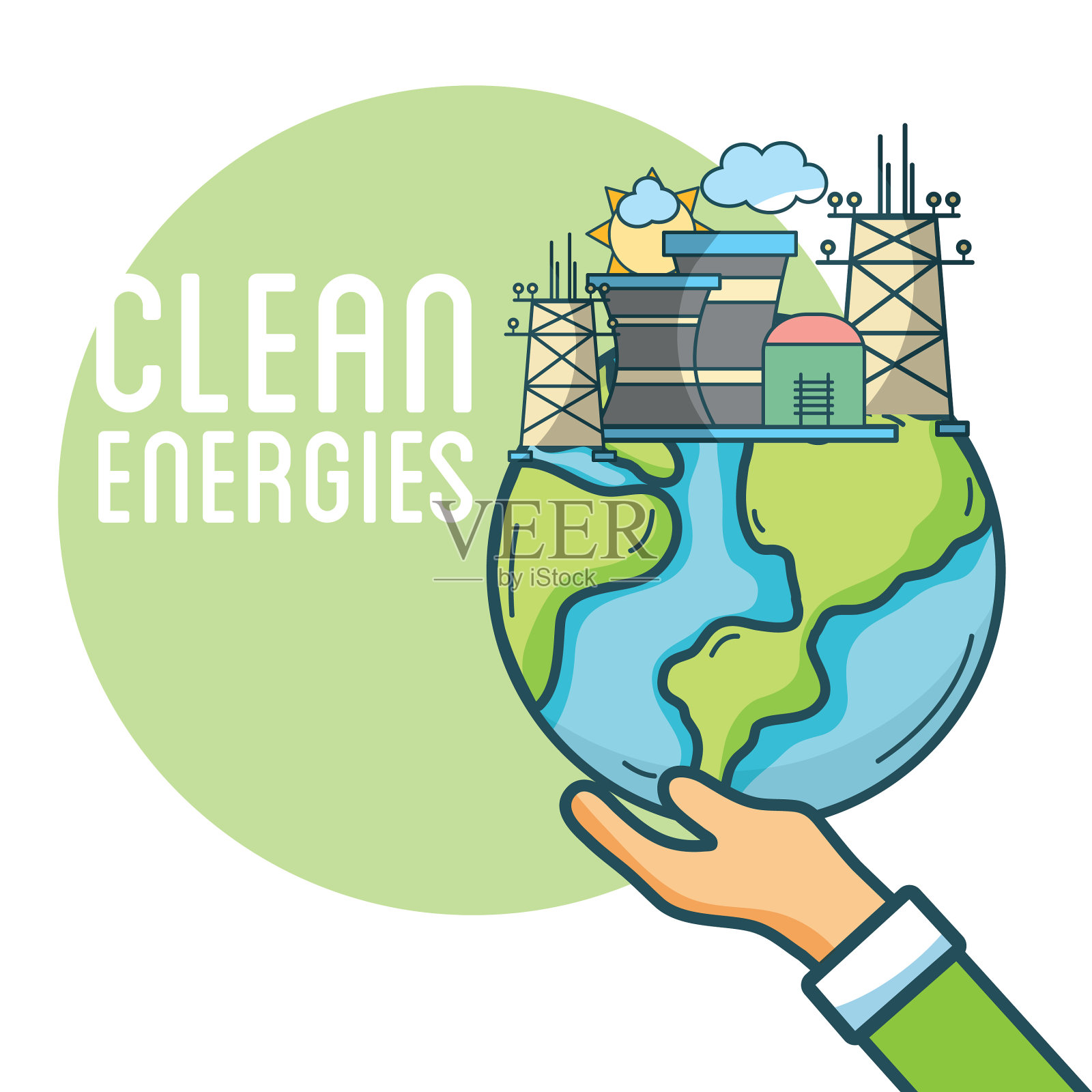 清洁绿色能源设计元素图片