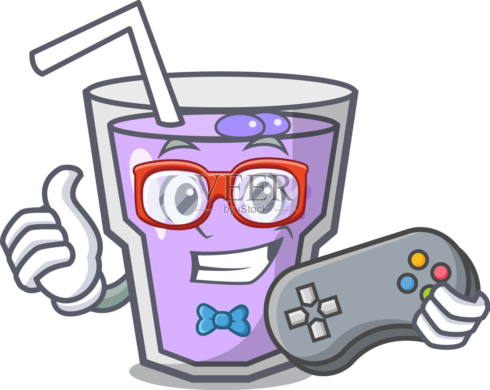 玩家莓果奶昔吉祥物卡通设计元素图片