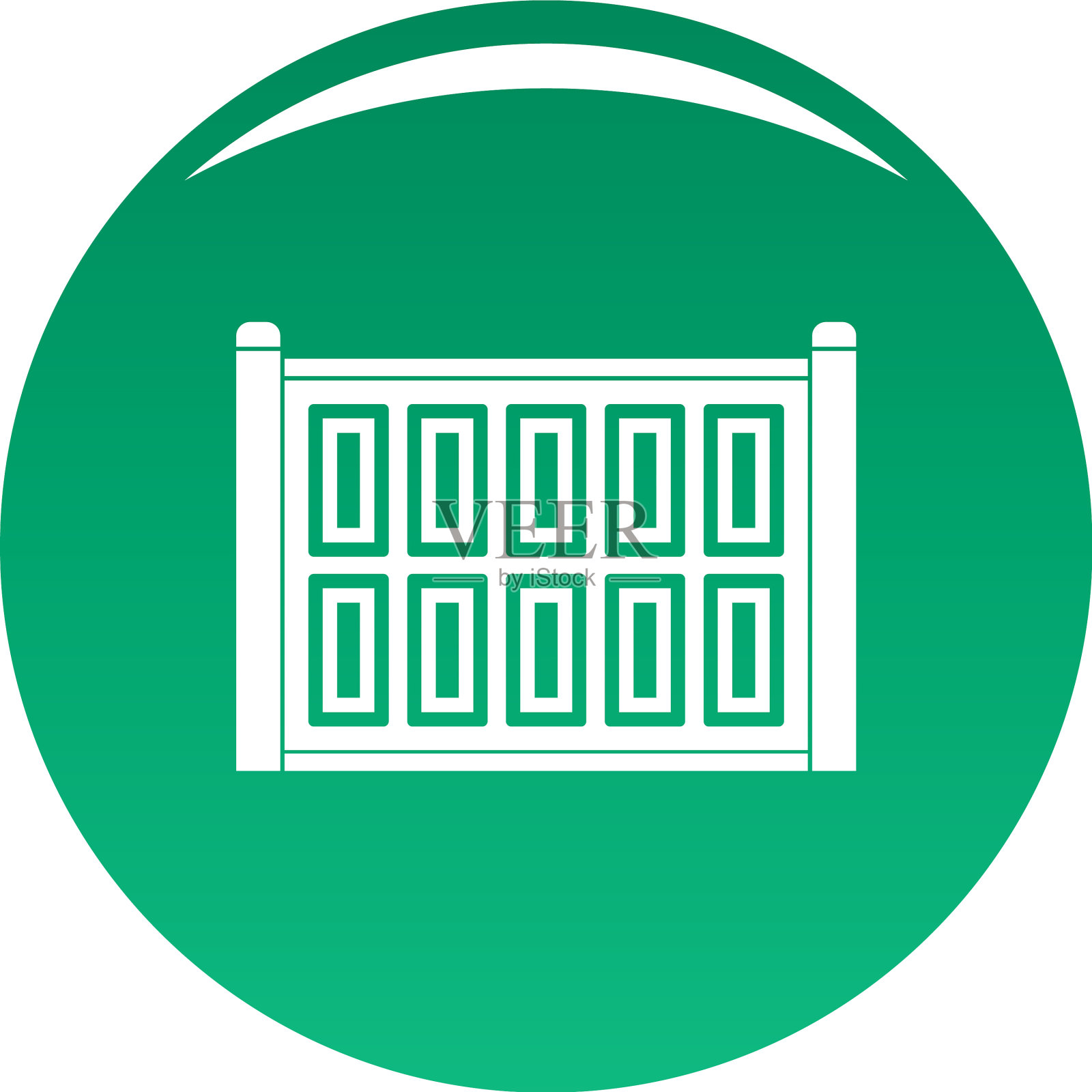 混凝土栅栏图标绿色图标素材