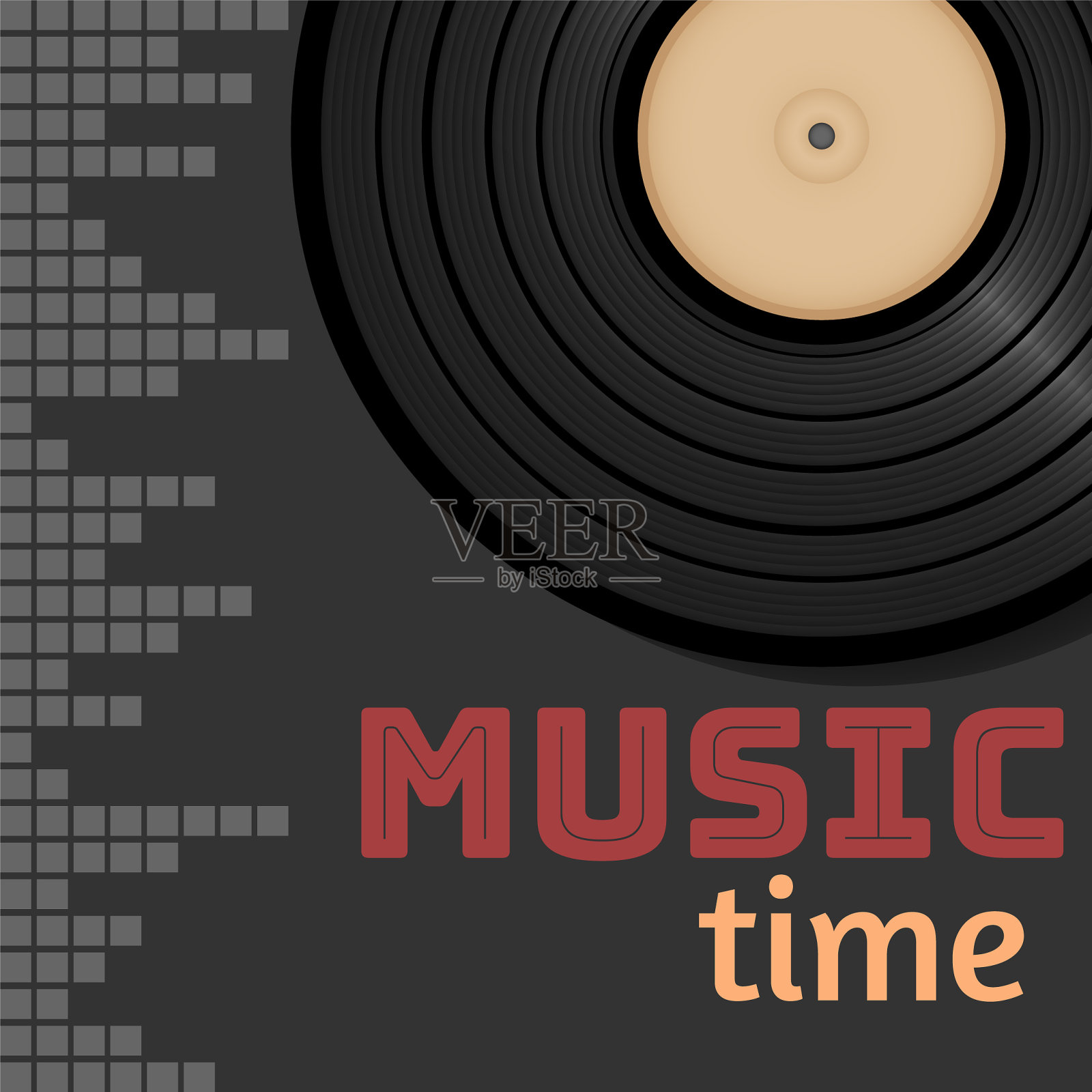 复古派对广告传单与旧乙烯基旧设计模板素材