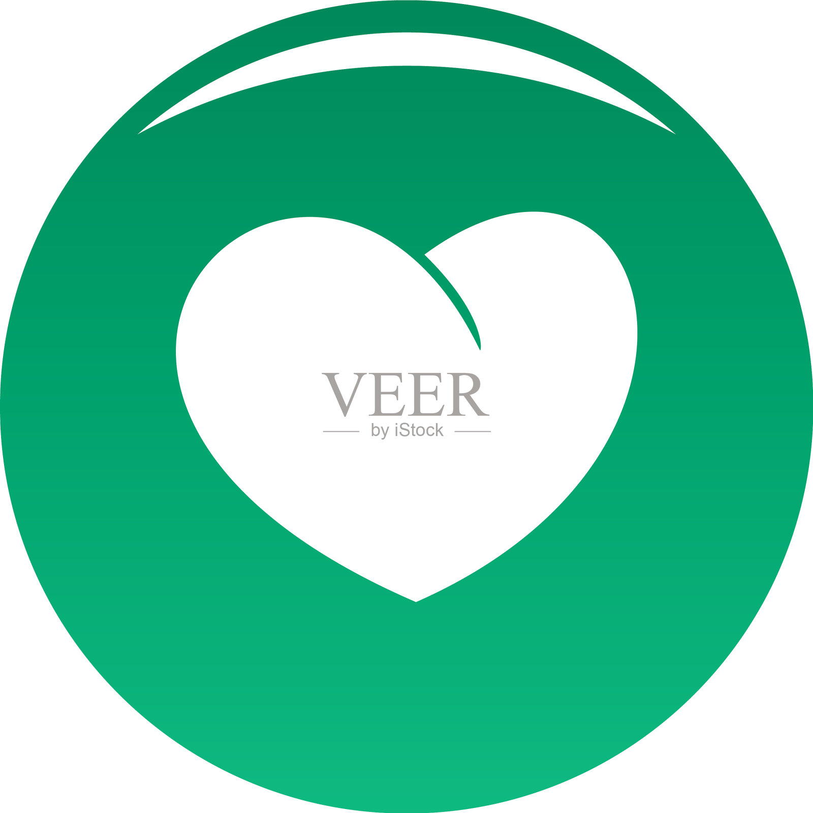 天使的心图标绿色设计元素图片