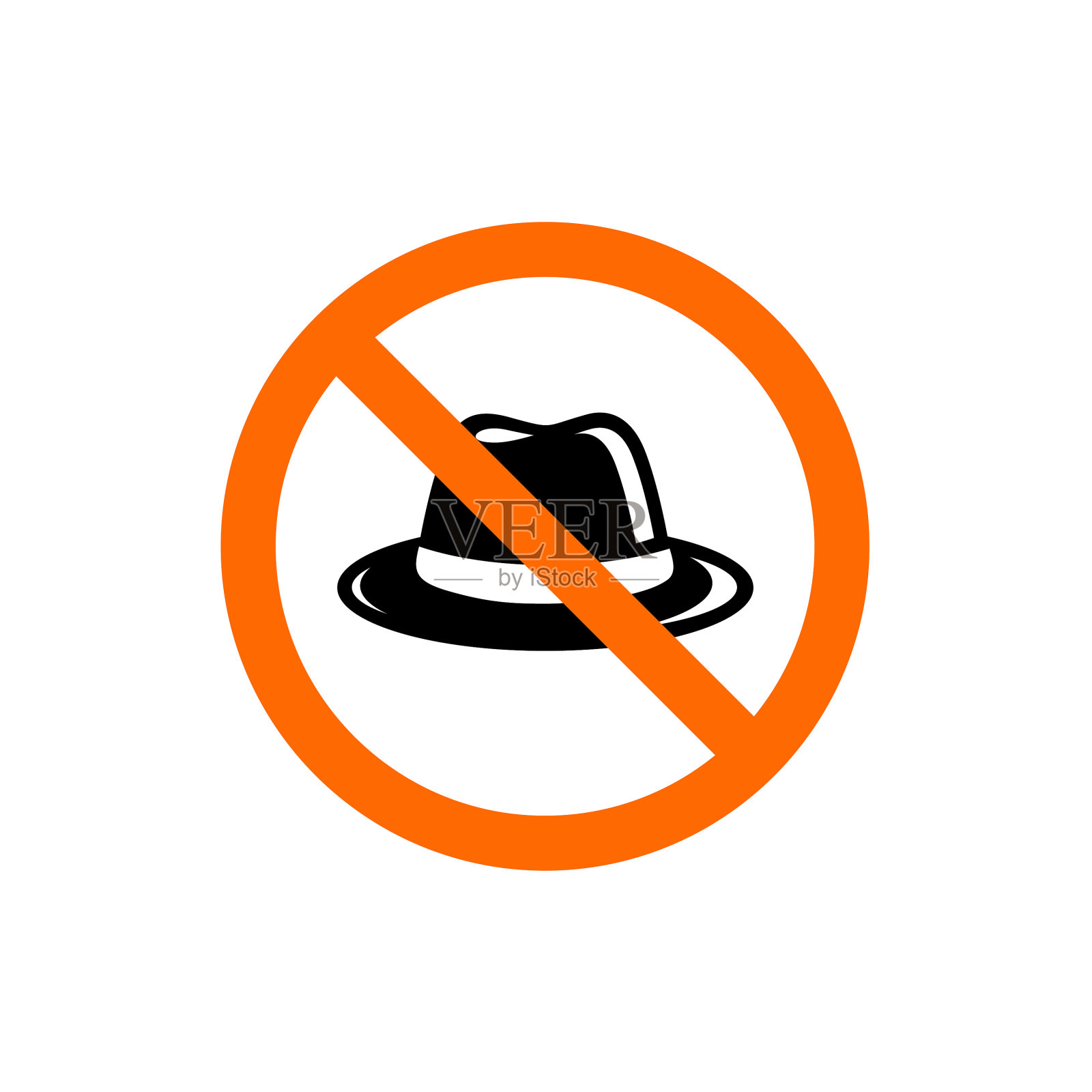 没有帽子禁止帽子标志禁止标志设计元素图片