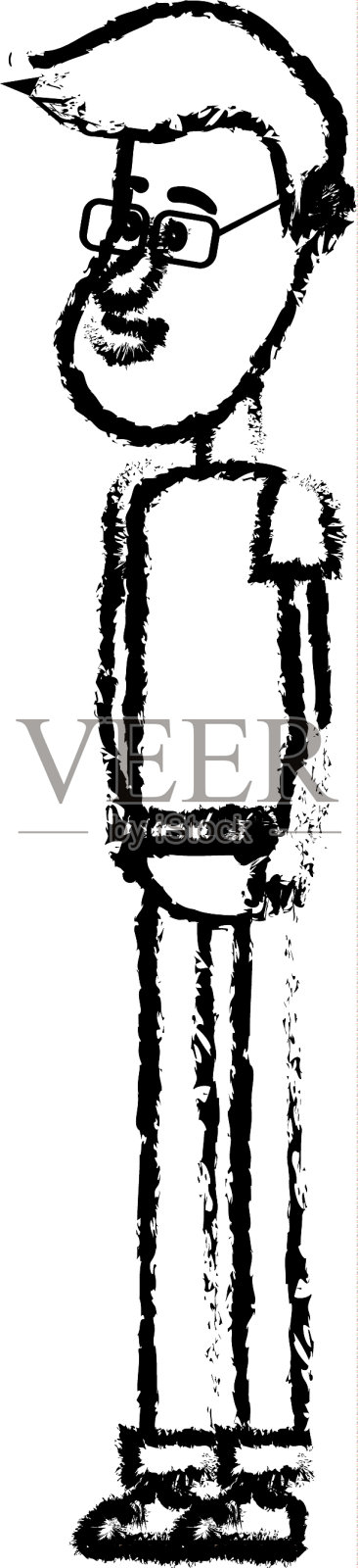 图可爱的男人与发型设计和衣服设计元素图片