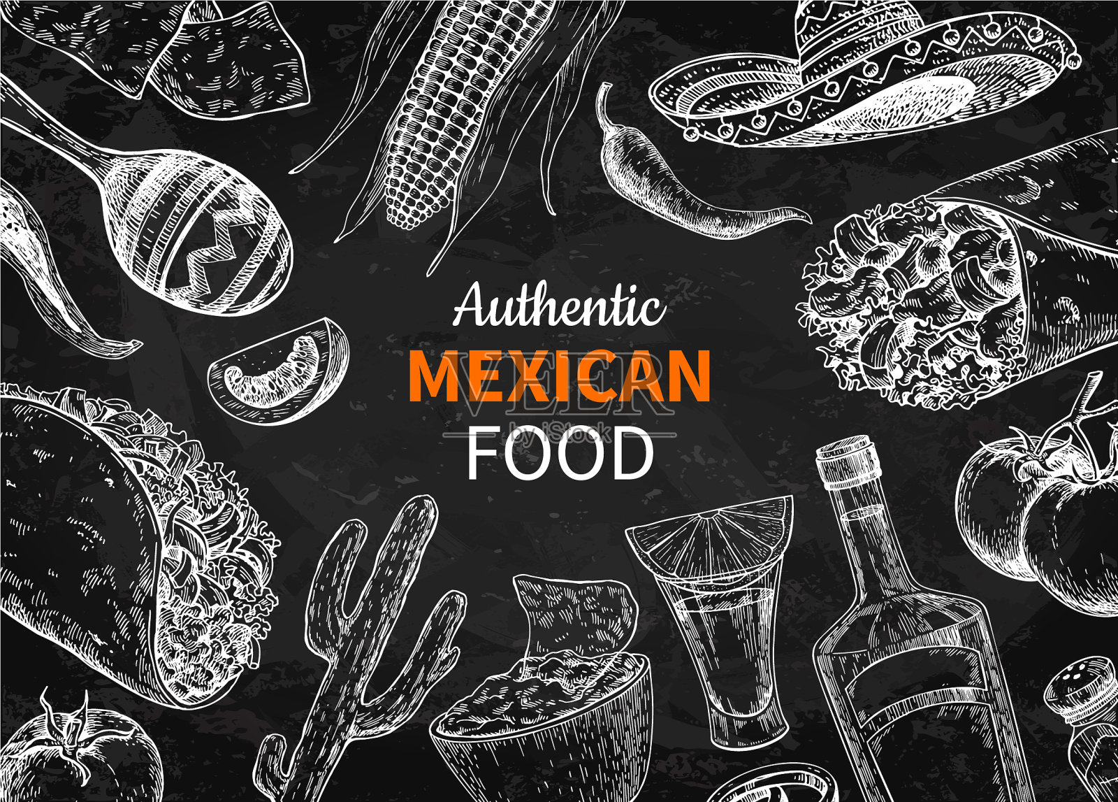 墨西哥食物和饮料小品龙舌兰烈酒设计模板素材