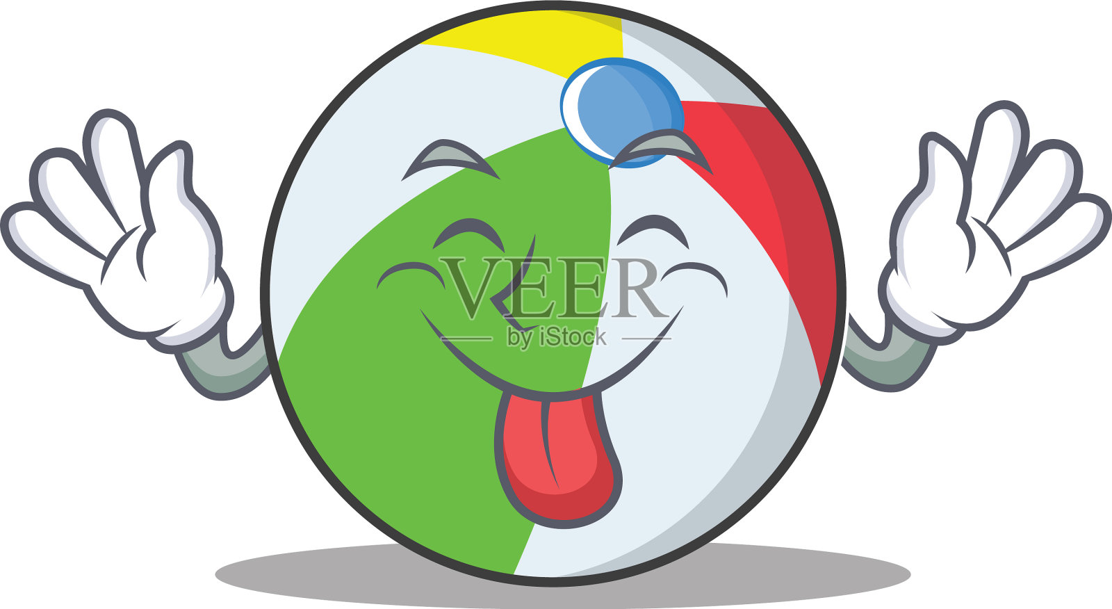 舌头伸出球人物卡通风格设计元素图片