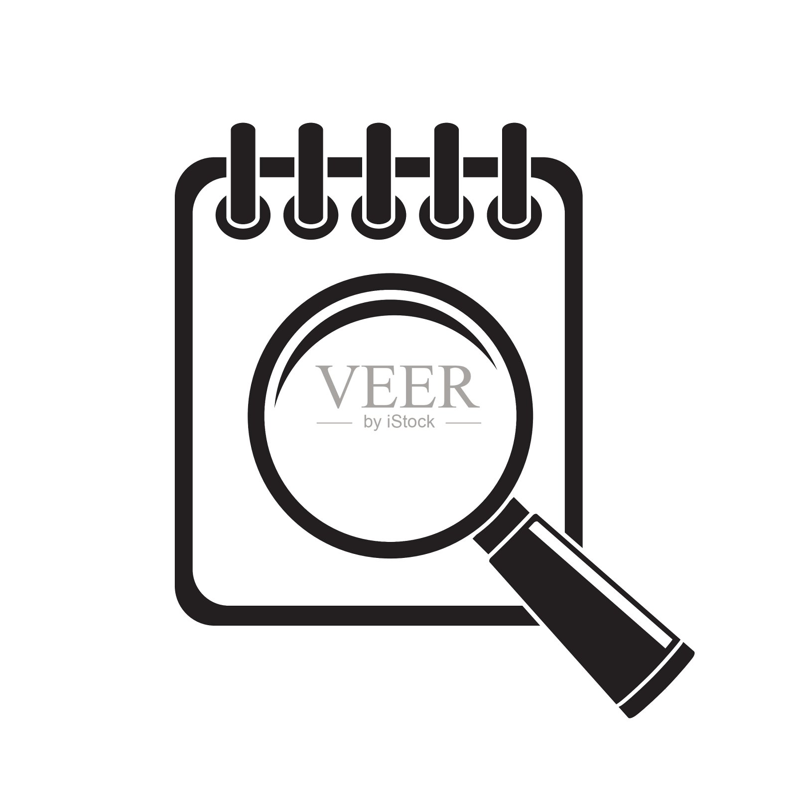 检查表和放大镜图标素材