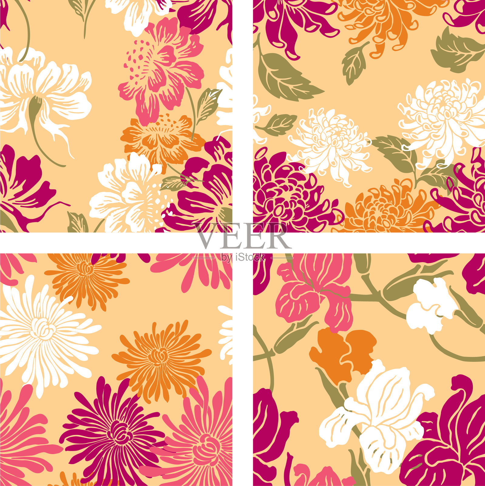 装饰花的图案插画图片素材