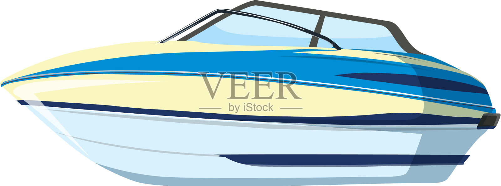 白色背景上的快艇插画图片素材