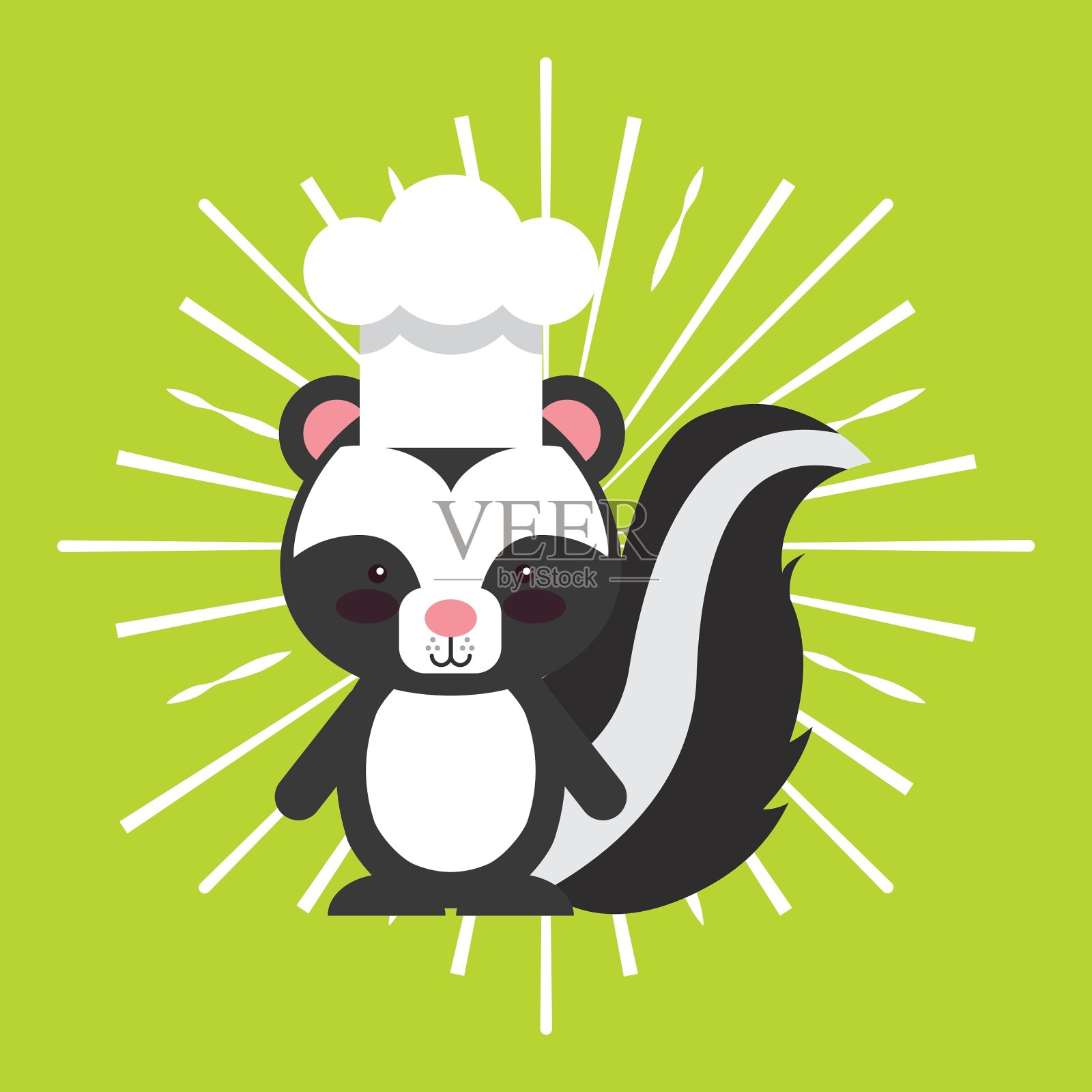 动物厨师角色儿童菜单插画图片素材