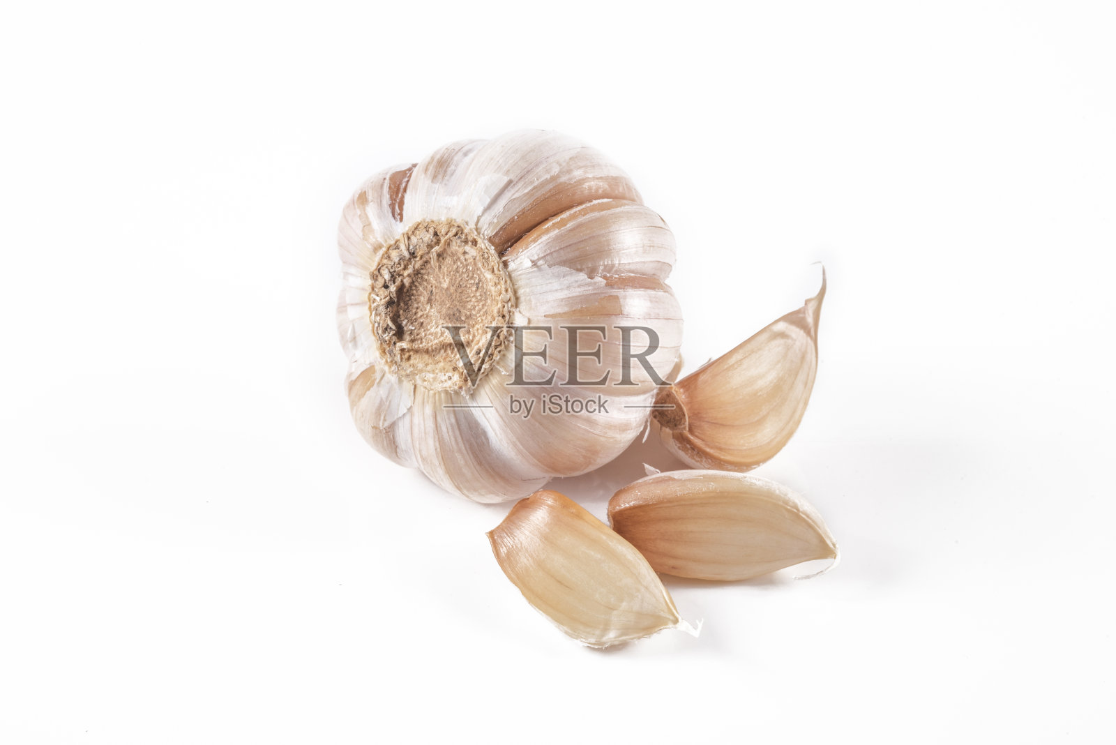 大蒜集孤立在白色背景库存照片照片摄影图片