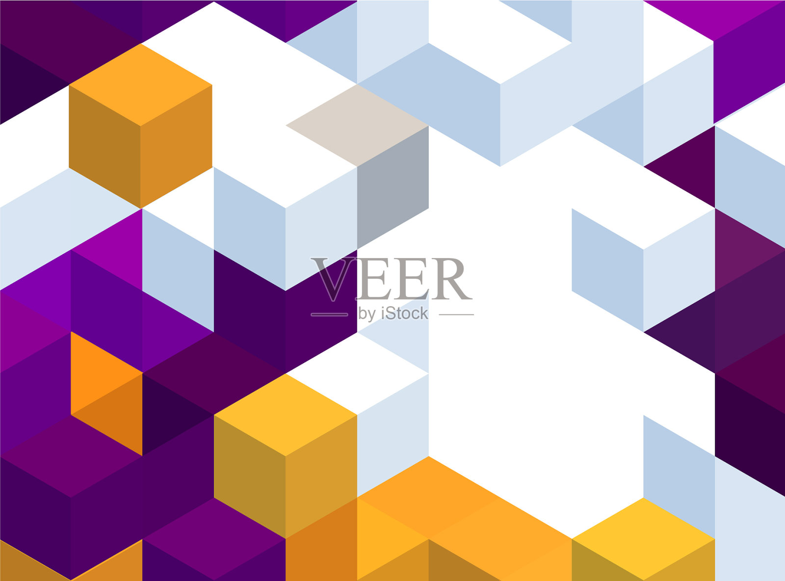 抽象背景与彩色立方体和网格设计模板素材