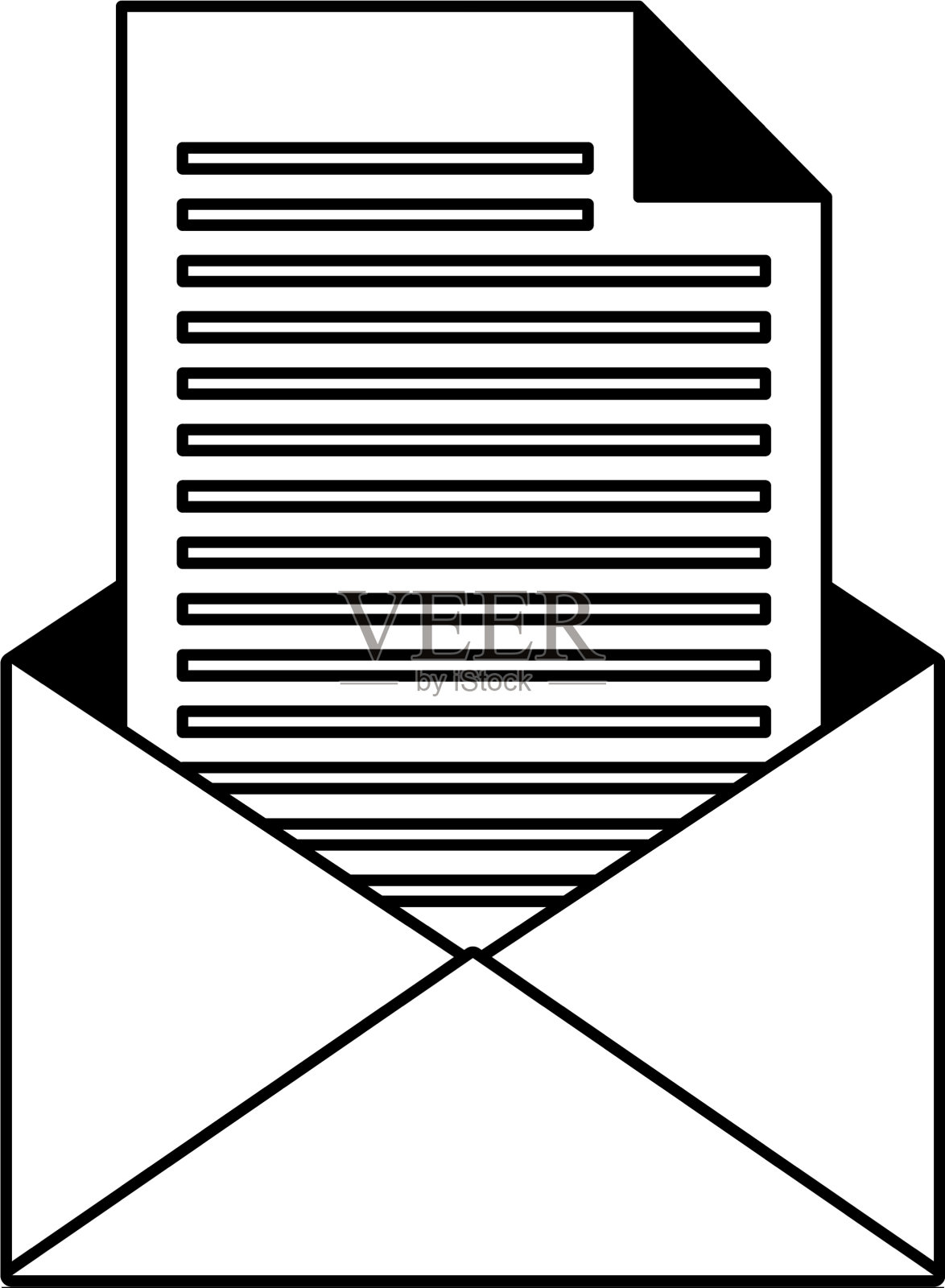 打开信封的信件设计元素图片