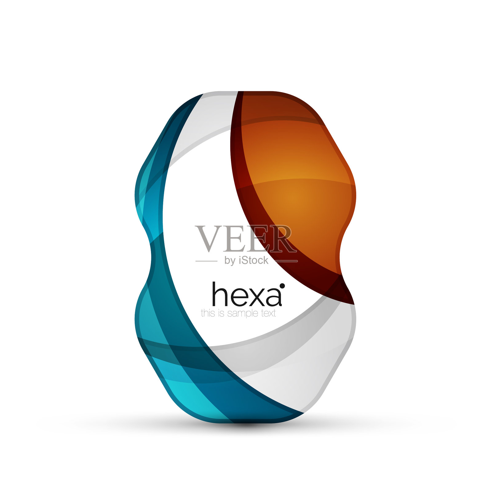 清洁专业六角形企业标志设计元素图片