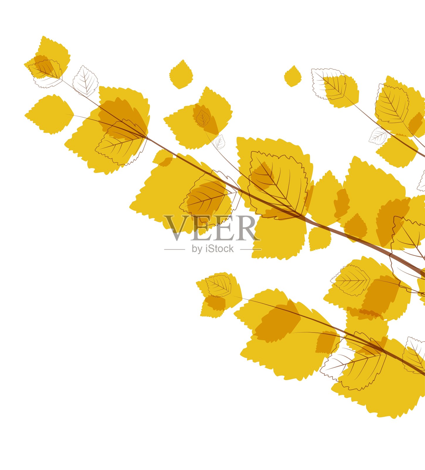 秋天的落叶插画图片素材