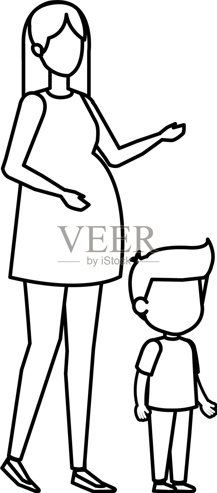 孕妇怀儿子设计元素图片