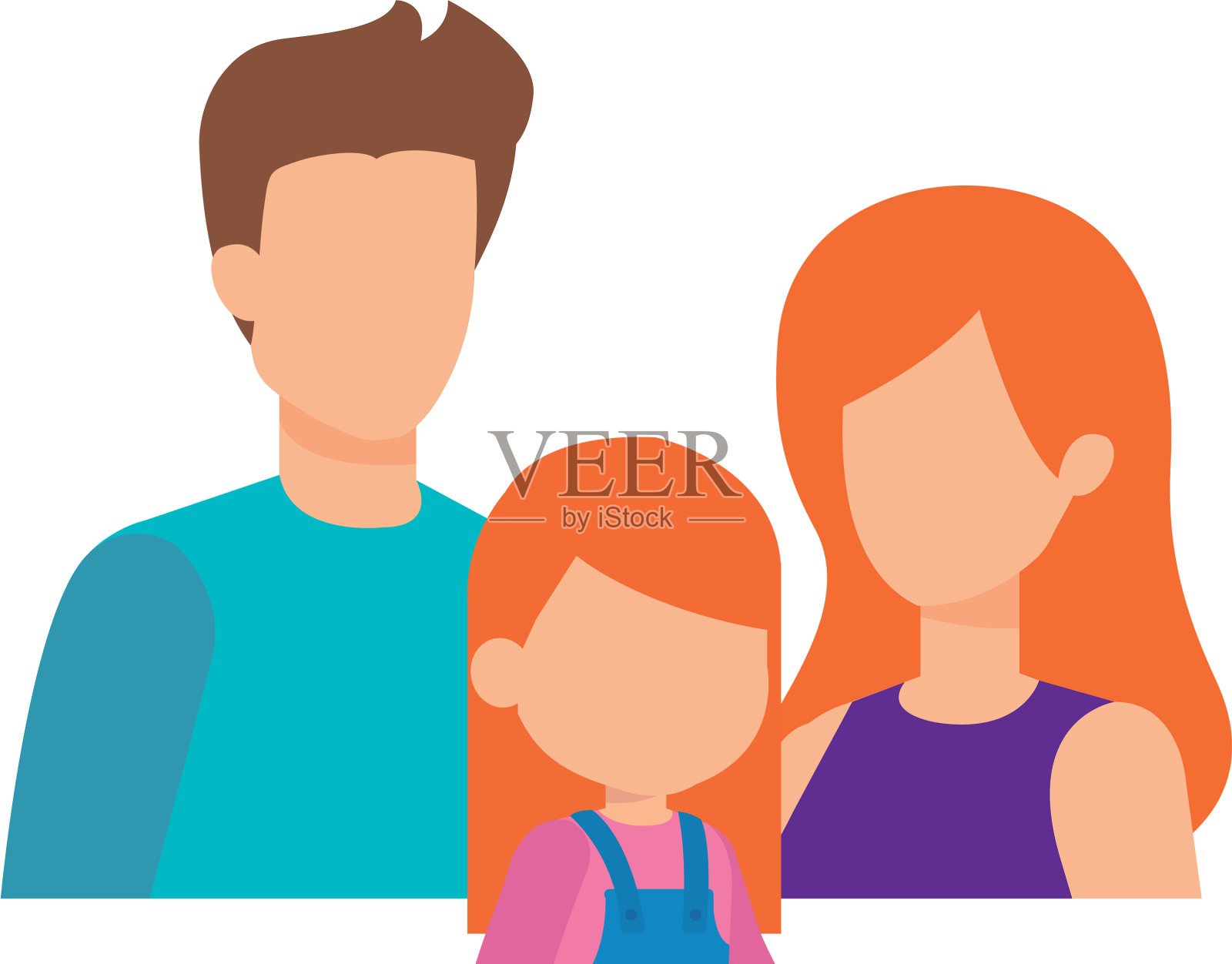 父母夫妇与女儿的角色设计元素图片