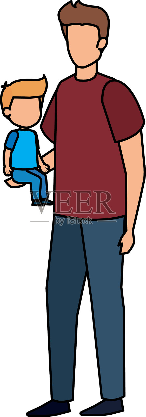 父子性格设计元素图片