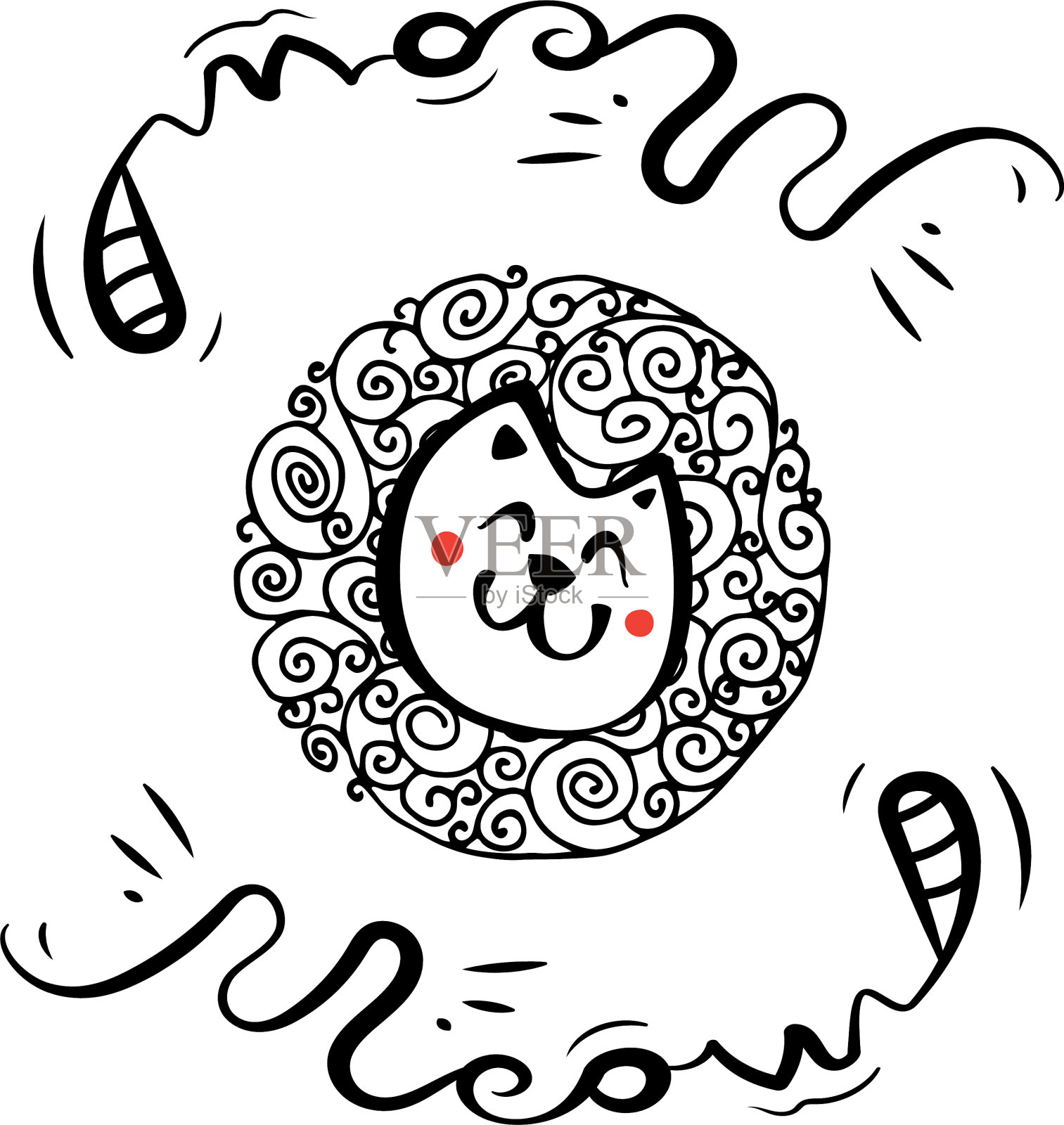 手绘涂鸦猫图标设计元素图片