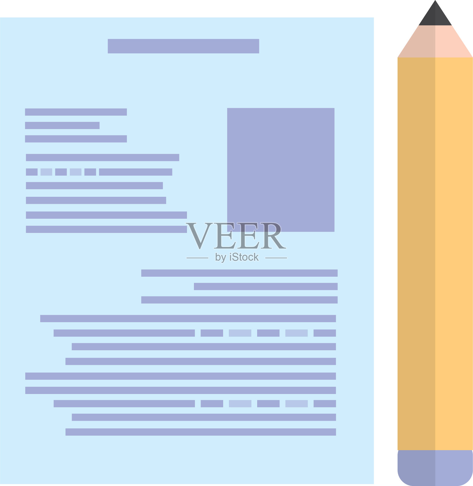 纸张文件及铅笔设计元素图片