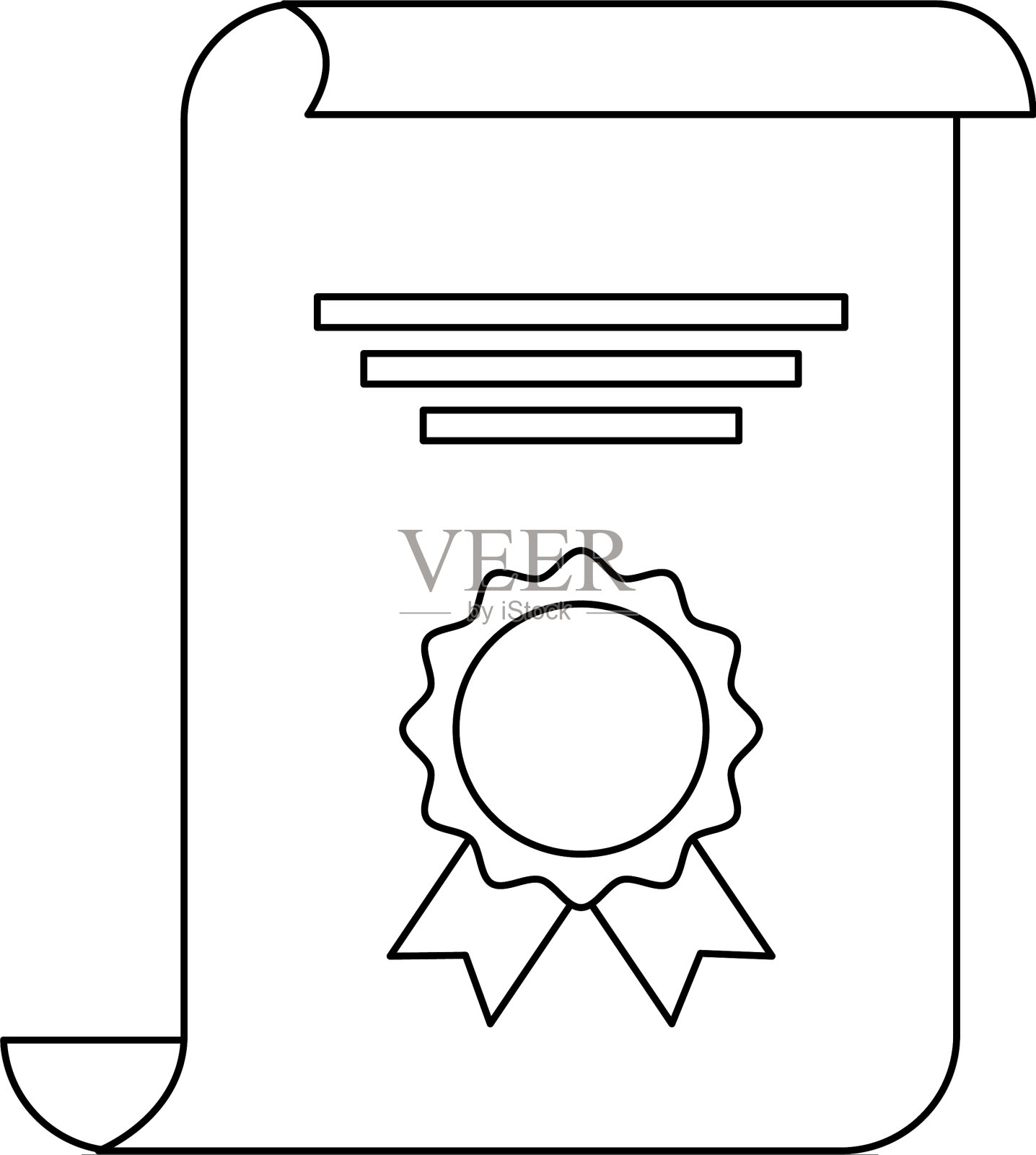 颁发玫瑰形和缎带的优秀奖设计元素图片