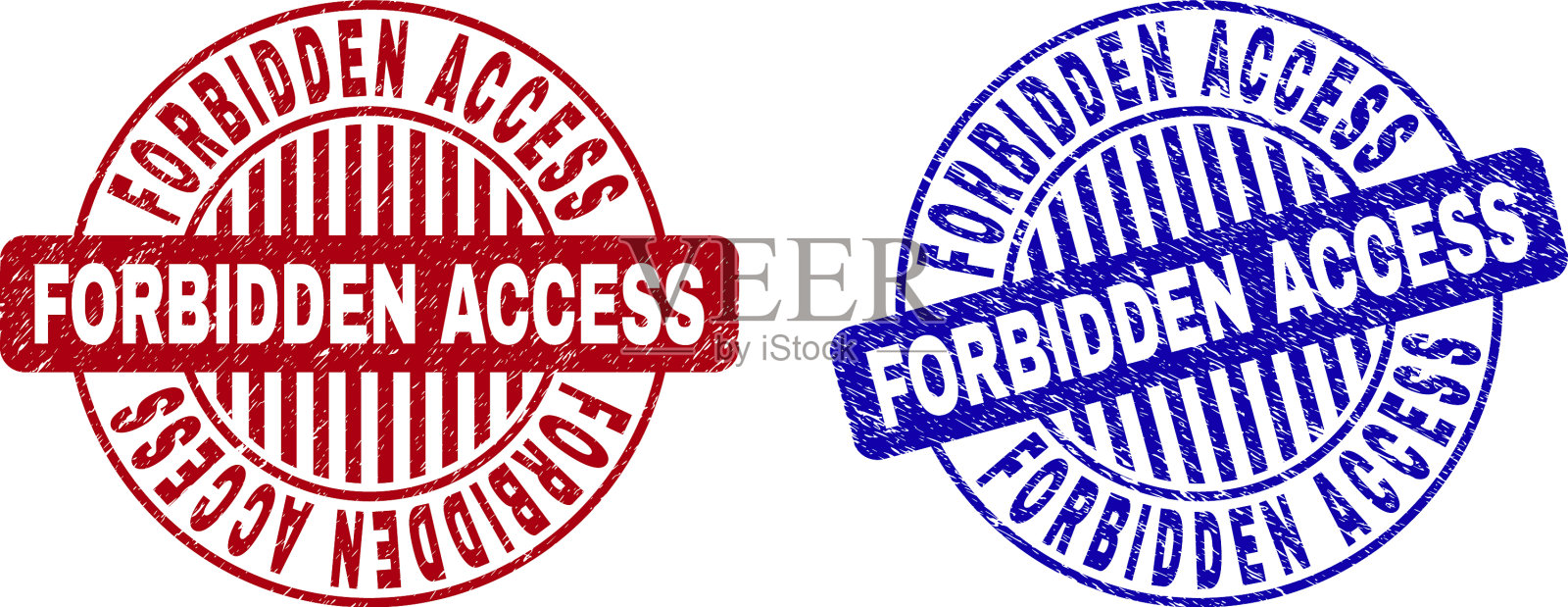 Grunge禁止使用纹理圆形水印插画图片素材