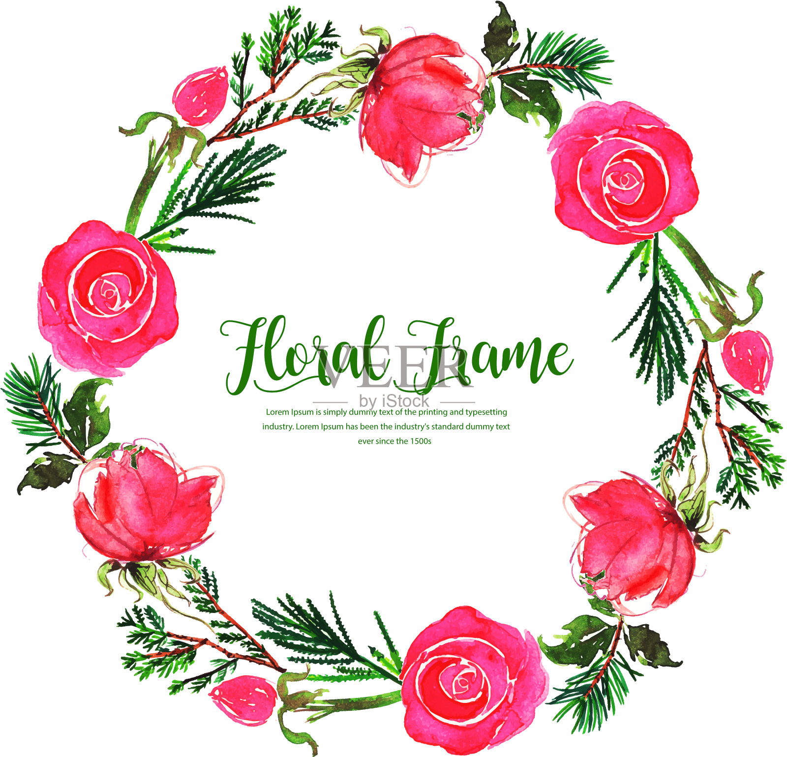 水彩春花架设计元素图片