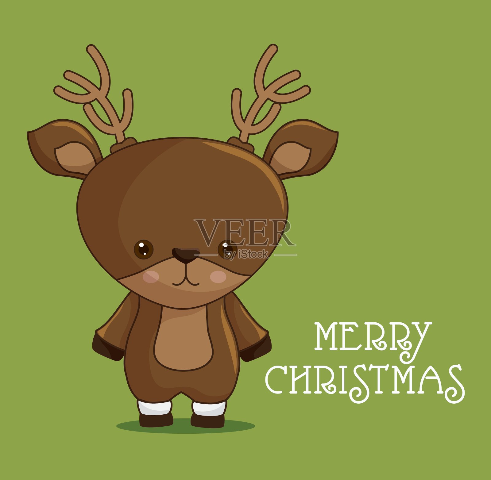 驯鹿人物搞笑图标插画图片素材