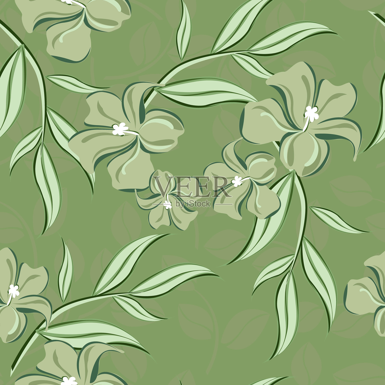 无缝的花朵图案插画图片素材