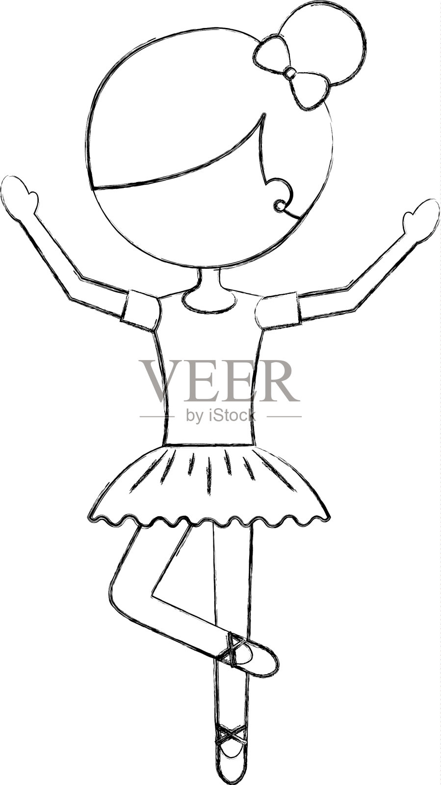 小女孩穿着芭蕾舞裙跳芭蕾舞设计元素图片