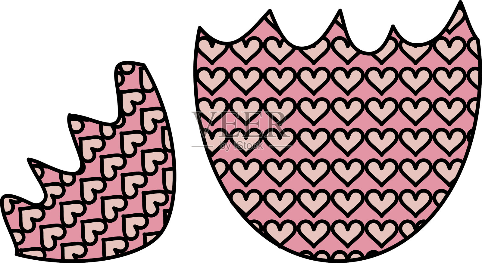 复活节彩蛋壳破碎的图标设计元素图片