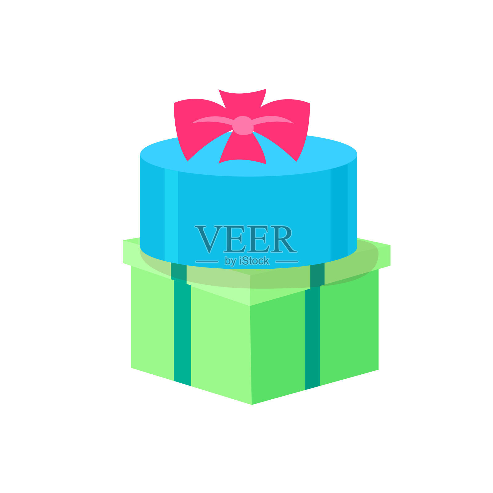 圆形和方形形状的礼物孤立的图标设计元素图片