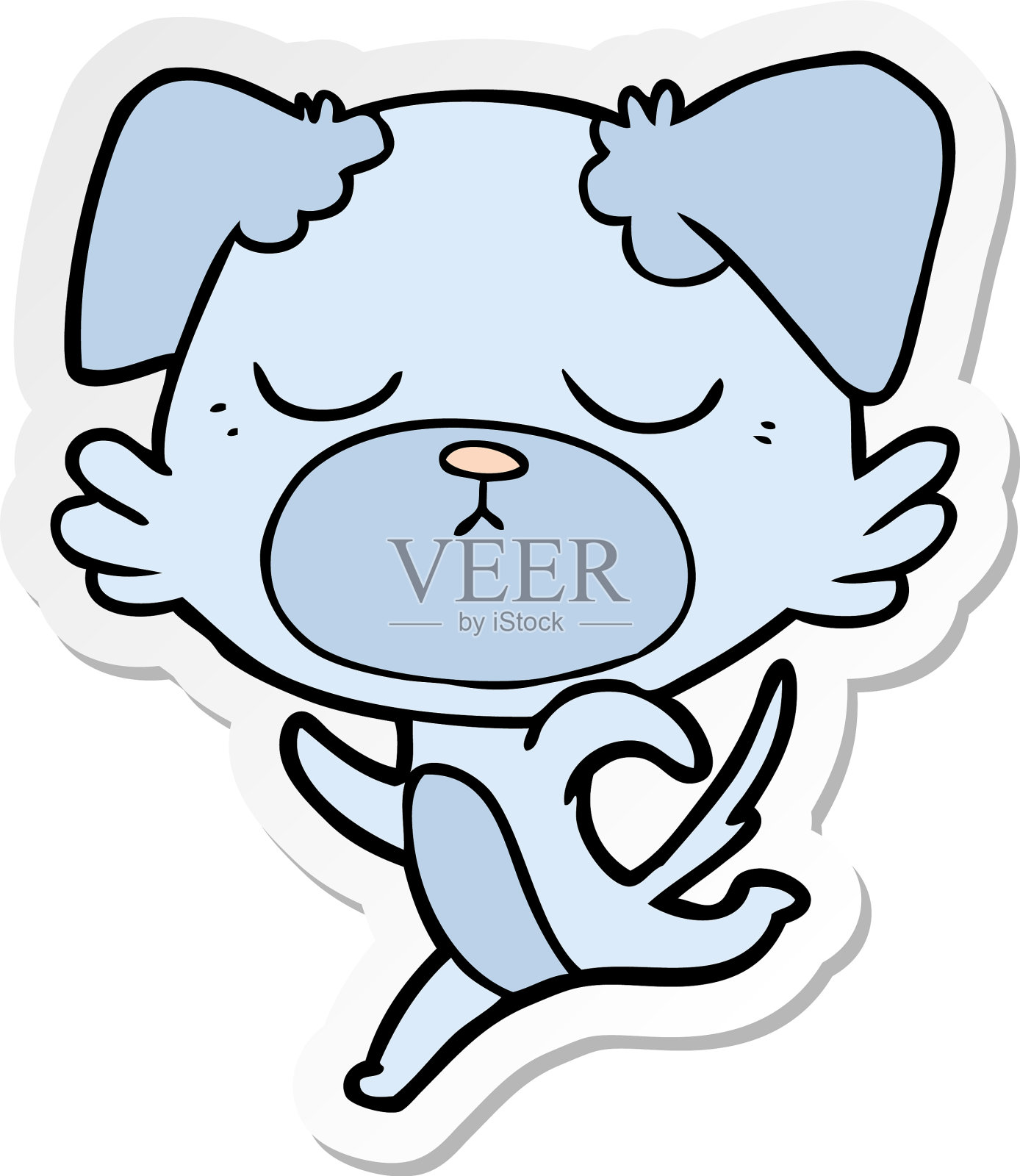 可爱的卡通狗贴纸设计元素图片