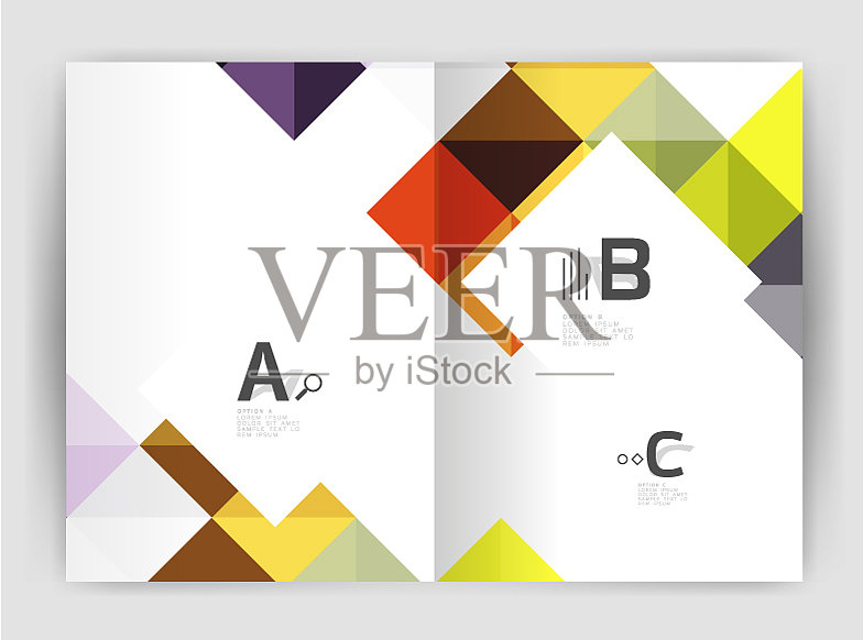 现代极简几何方形业务设计模板素材