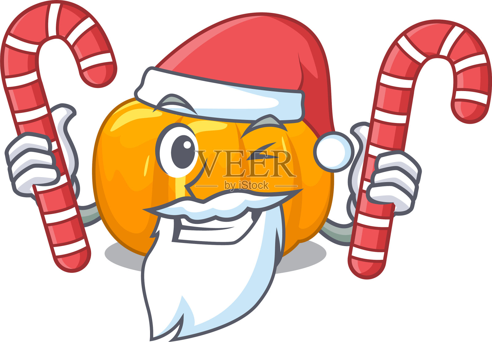 圣诞老人与糖果黄南瓜隔绝在一起设计元素图片